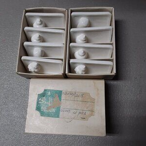 Shafford Vintage Bone China Name Place Card Holders Shell Design 4 Piece Set x 2